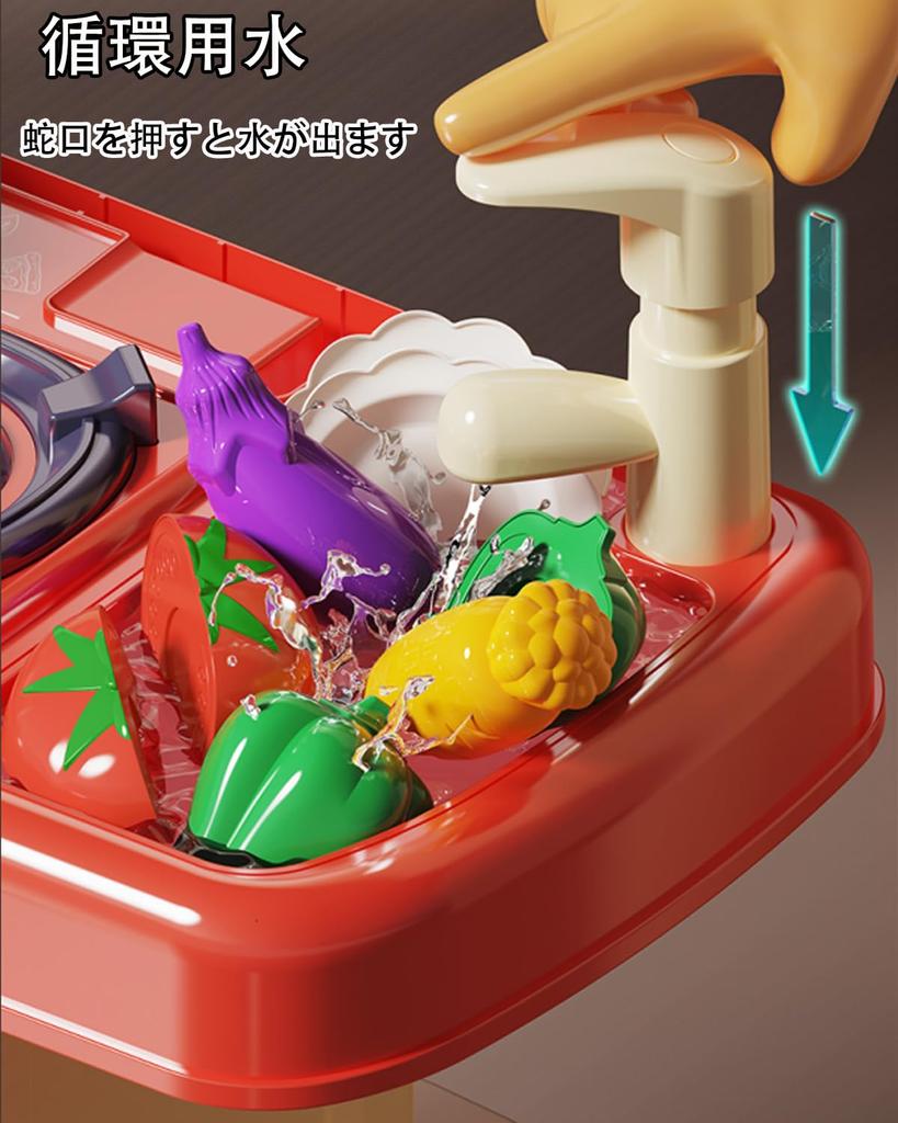 Pretend Play Kitchen Toy Set with Realistic Cooking Circulating Assembled Pressure and Luxurious Realistic Cutting Pretend Preschool Celebration Gift