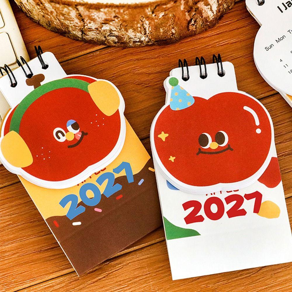 Mini Standing Calendar Appl Shape Desktop Calendar New 2027 Desk Calendar School Supplies