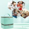 Double-Layer Quilted Waterproof Makeup Bag - Holds 30 Nail Polish Bottles, Portable, Multi-Functional Travel Storage.