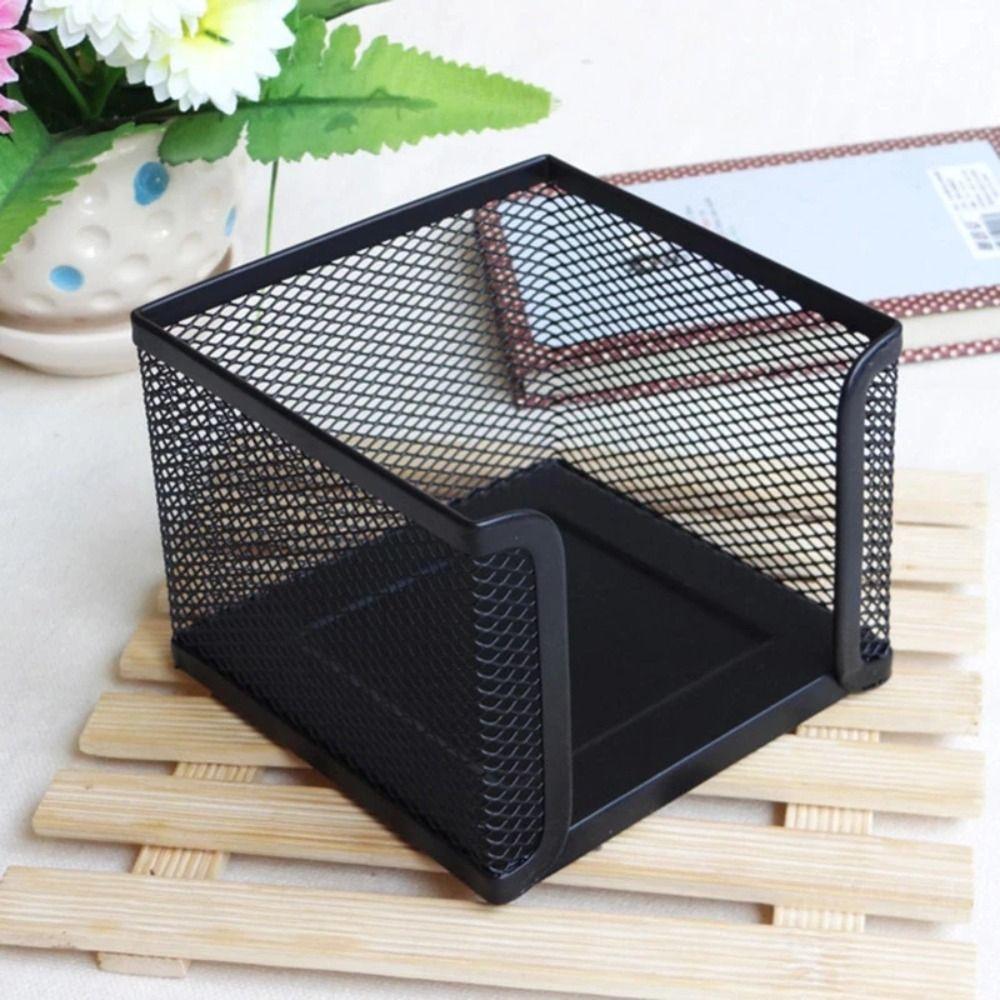 Metal Desktop Note Box Portable Storage Box New Mesh Cube Box