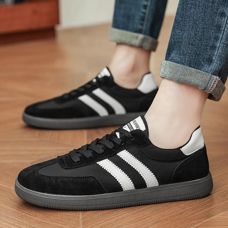 Lace-Up Men Comfortable Casual Shoes Leather Flats Men's Walking Footwear All-match Skate Shoes Men New Arrival Mens Sneakers