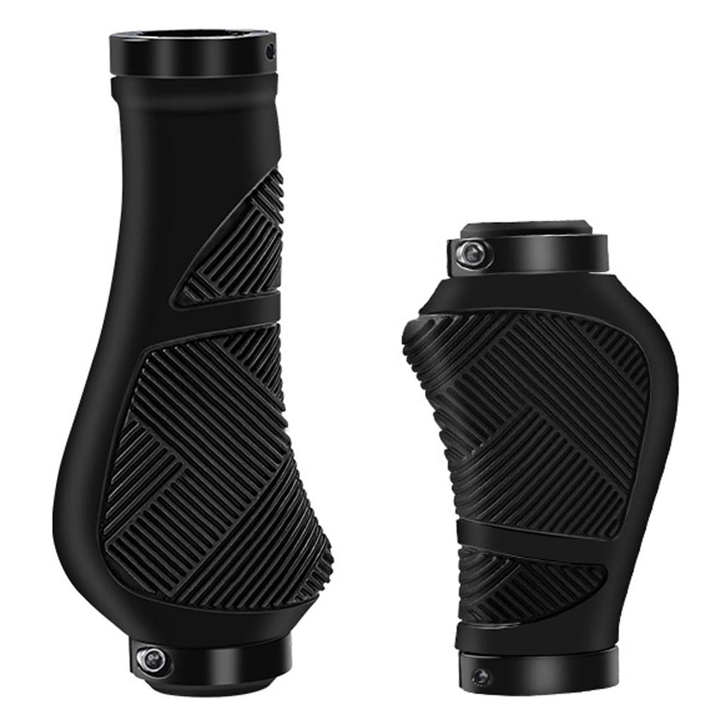 REYLNXR Bicycle Ergo Grips for Cross Short and with Dual Alloy Flat Paw Highly Elastic TPR Compatible with Mountain Diameter Grips, Bikes, Long,