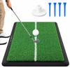 Golf Practice Mat with White Lines, Swing Mat, Shot Mat, Tee-up Possible, Thick Rubber Base, Non-slip, Suitable for Full Shots and Approach Practice.