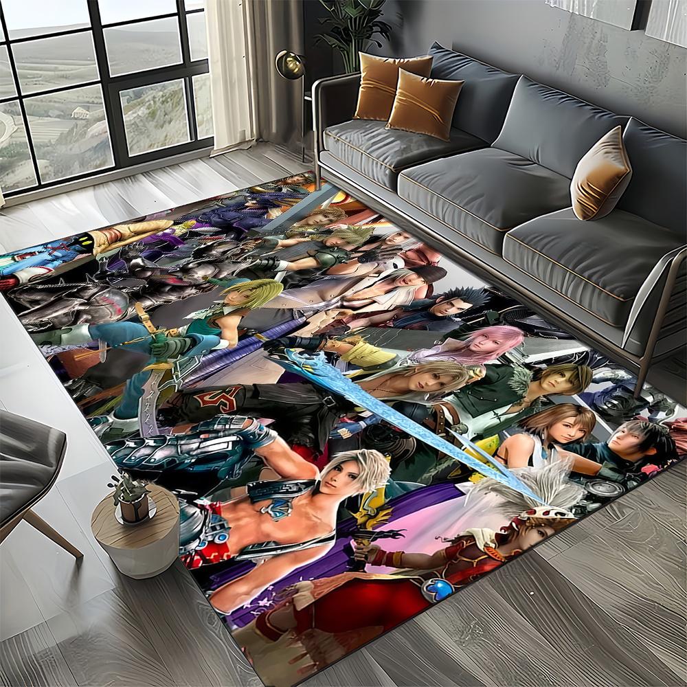 New Style Final Fantasy Games Cloud Tifa Aerith Carpet Rug for Living Room Bedroom Home Sofa,Kids Play Non-slip Floor Mat