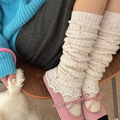 Thickened Cashmere Polka Dot Pile Sock Cover, A Versatile Wool Leg Sock Cover for Hot Girls In Autumn and Winter