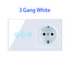 Wifi 3 Gang Wall Light Switch Smart Socket and Switch With EU Standard
