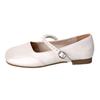 French pearl Mary Jane single shoes women's summer 2025 new soft-soled shallow mouth one-word buckle ballet shoes small leather shoes