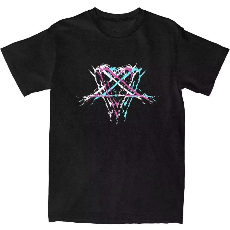 Him Kapela Ville Valo Heartagram Love Metal Tričko Letní Streetwear Trička Trendové Tričko pro Ženy Krátkorukávová Trička