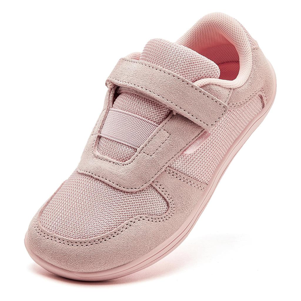 HOBIBEAR Wide Barefoot Shoes Boys Girls Artificial Leather Mesh Lightweight Breathable Sneakers Minimalist Zero Drop Shoes
