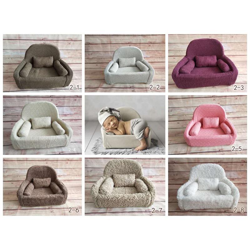 Newborn Photography Props MINI Sofa Chair Full Moon Baby Shooting Sofa Baby Taking Pictures Soft Small Seat Solid Color Sofa