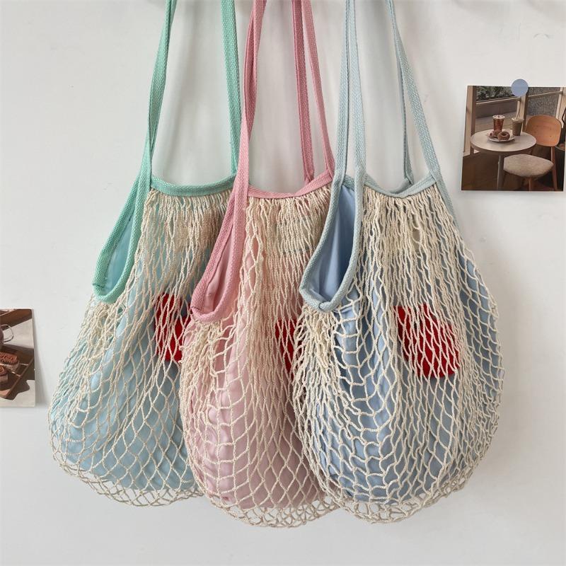 Summer Seaside Play Net Pocket Simple Niche Woven Women's Bag Fashion Shoulder Bag Shopping Fishing Net Bag