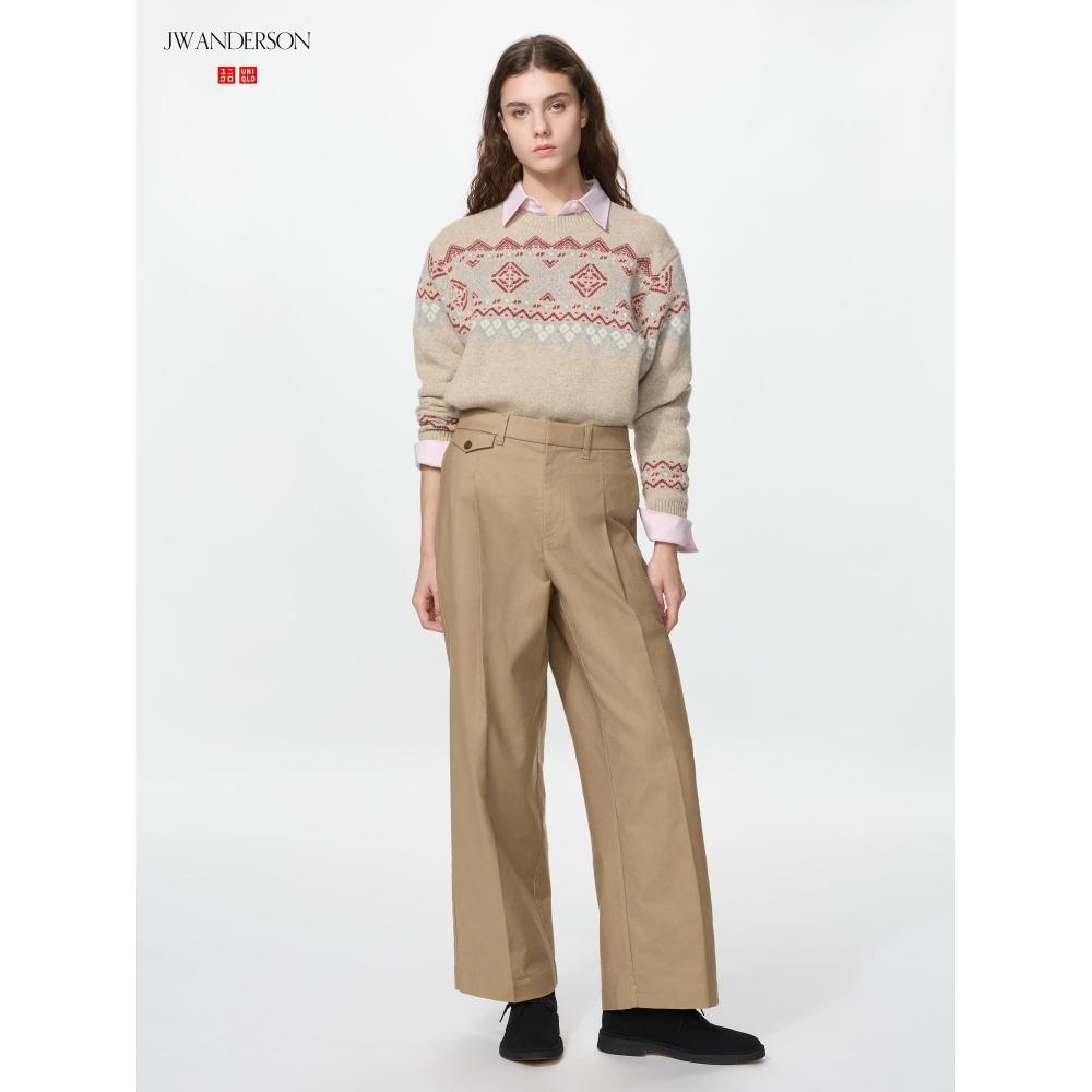 Uniqlo Lambswool Fair Isle Crew Neck Sweater