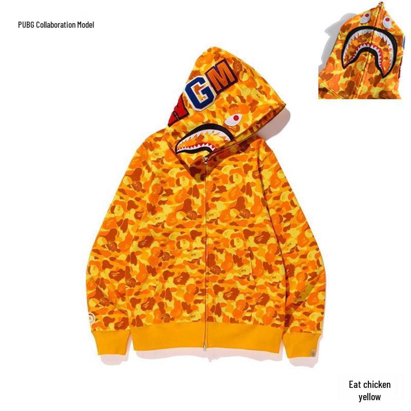 Trendy APE Hooded Sweatshirt - Shark Camouflage Zipper Jacket, Parent-Child Version