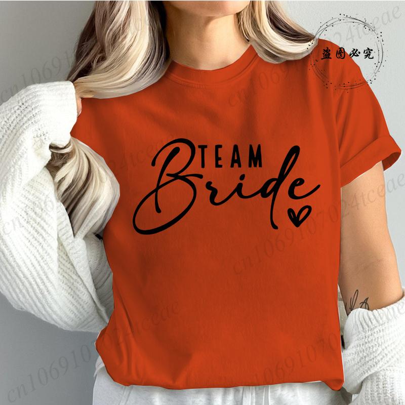 Bridesmaid Print T Shirt for Women Bachelorette Party Fashion Streetwear Tops Vintage Bride Team Tees Tshirt Gifts TT01