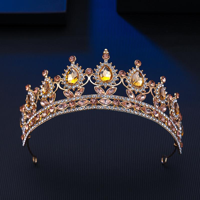 DIEZI 11 Colors New Luxury Princess Crystal Tiara Women Wedding Party Elegant Bridal Bride Rhinestone Crown Hair Accessories