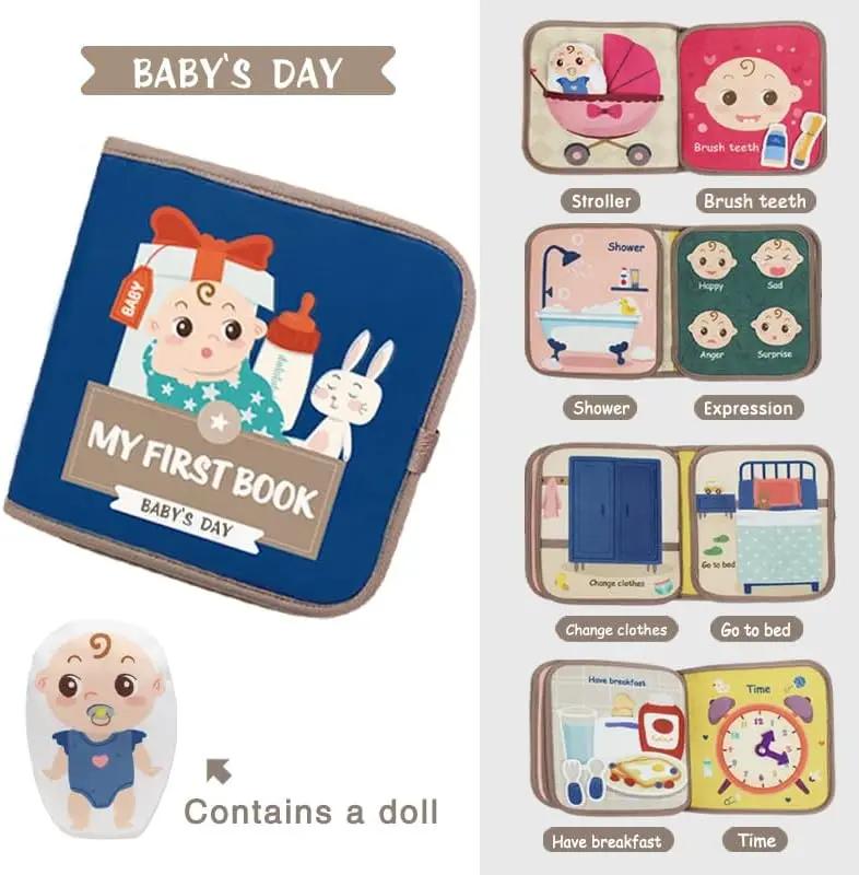 Монтессори Мягкие Тканевые Книжки-Занятия для Малышей Мальчиков и Девочек, Развивающие Игрушки для Малышей Младенцев Детей Сенсорные Подарки