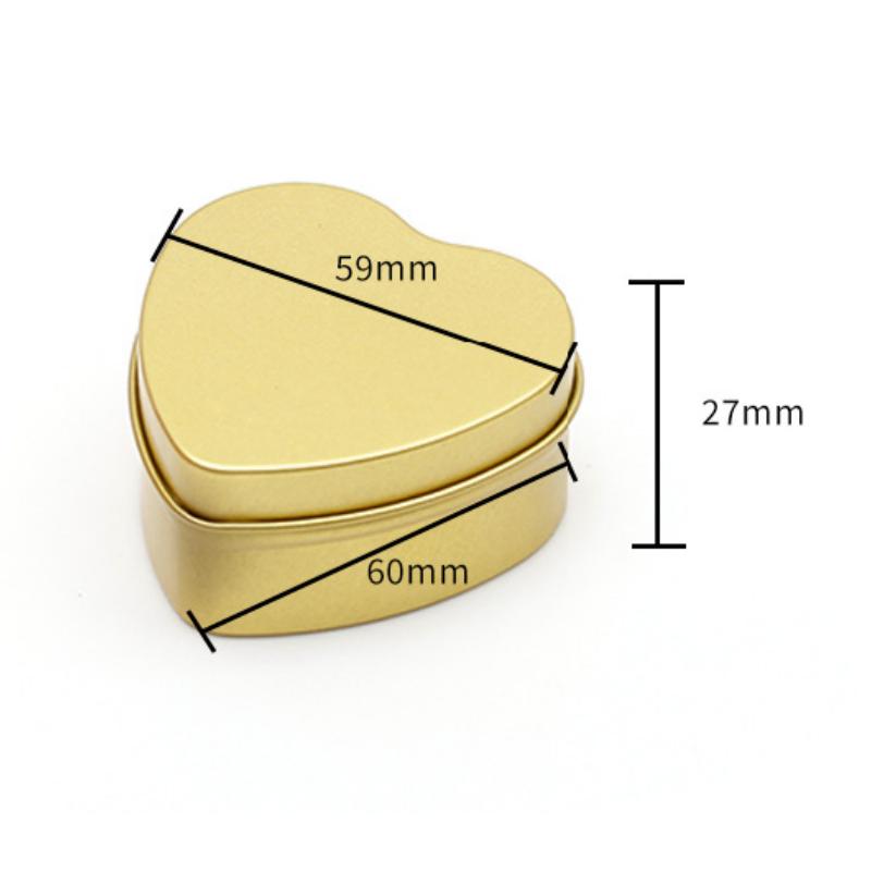 1Pc Heart Shape Aluminum Tin Jar for Cream Balm Nail Candle Cosmetic Container Refillable Tea Cans Metal Box Candy Packaging Box
