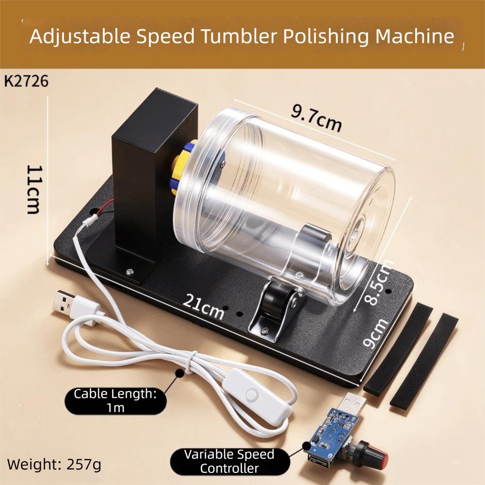 Low Noise Bead Polishing Tumbler Variable Speed Mini Rock Tumbler Disc Stringing