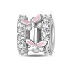 copper Rubiks Cube Pet Cat Charm Pink CZ Bead Charms Dangle Pendant Compatible With Authentic Charm Bead Charms Bracelets Women Do It Yourself Jewell