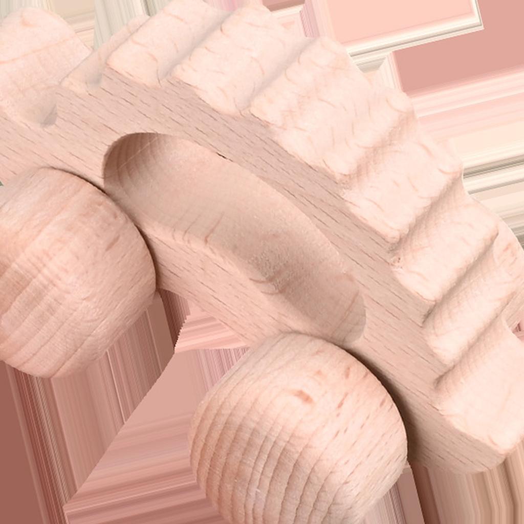 Wood Animal Car Toy Easy Grip for Baby Inertia Push Car Toy for Toddler Fine Motor Skill Exercise Fun Learning Toy