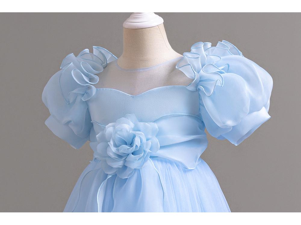 Girls' Princess Dress - European & American Floral Birthday Gown, High-End Host and Piano Performance Costume