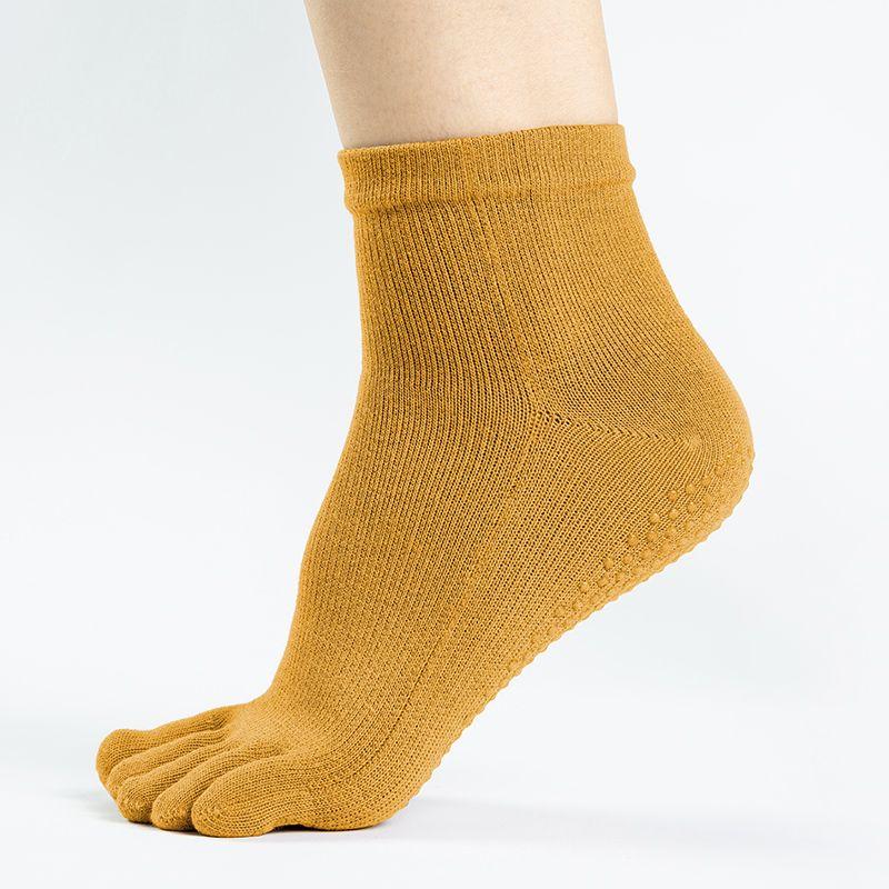 

Plus Size Yoga Socks Fall and Winter Professional Non Slip Five Toe Tube Socks Cotton Sports Fitness Socks Gray Five Finger Yoga Socks Ginger yellow