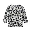 Children's 3/4 Sleeve Tops Casual Print T Shirt Round Neck Pullover Blouse