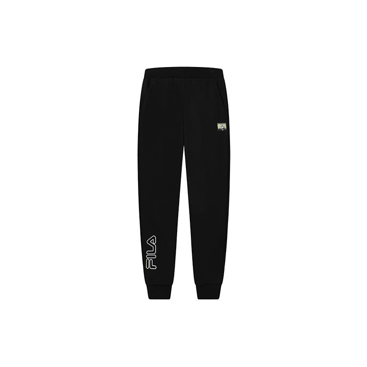 New FILA Knitted Sweatpants Women's Jet Black F11W149602F-BK