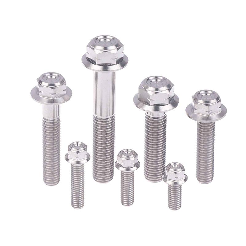 Titanium Alloy Flange Head Screw M6M8M10 Motorcycle, Car Modification, Weight Reduction, External Hexagonal Screw