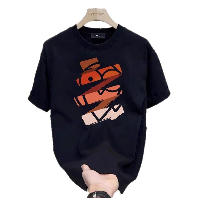Trendy Brand Short-Sleeved Pure Cotton Men'S Printed T-Shirt Trendy Men'S And Women'S Versatile Round Neck T-Shirt Men'S
