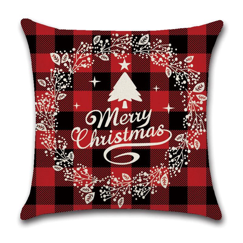 

Christmas Plaid Snowman Throw Pillow Cover - Linen 45x45cm