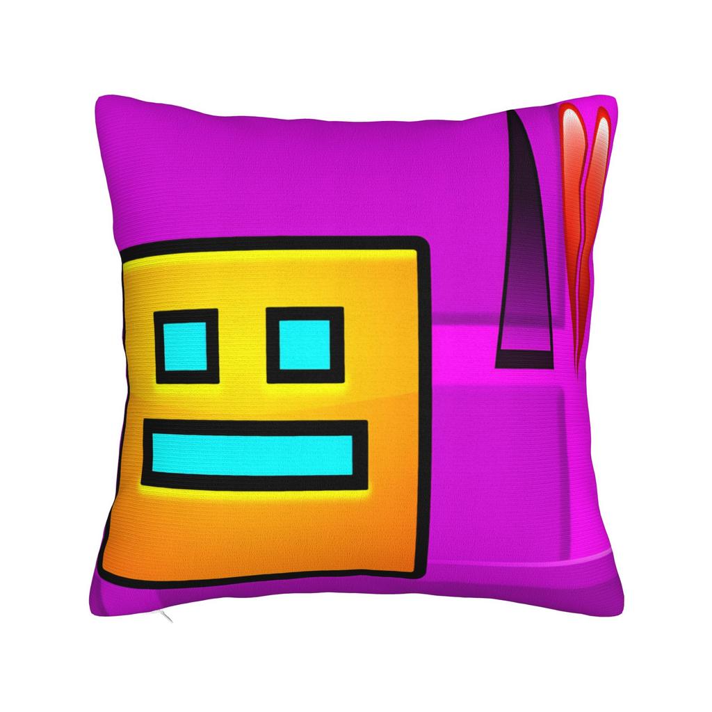Geometry Dash Pillow Case Novelty Pillow Cover Square Graphic Cushion Cover Pillowcases For Sofa Car Home Decor