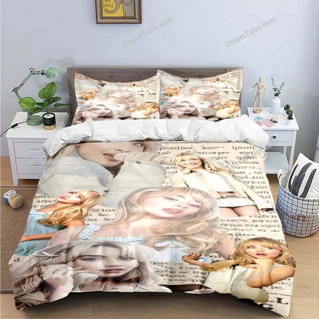 Pop Female Singer S-Sabrina Print Bedding Sets Exquisite Bed Supplies Set Duvet Cover Bed Comforter Set Bedding Set Luxury Gift