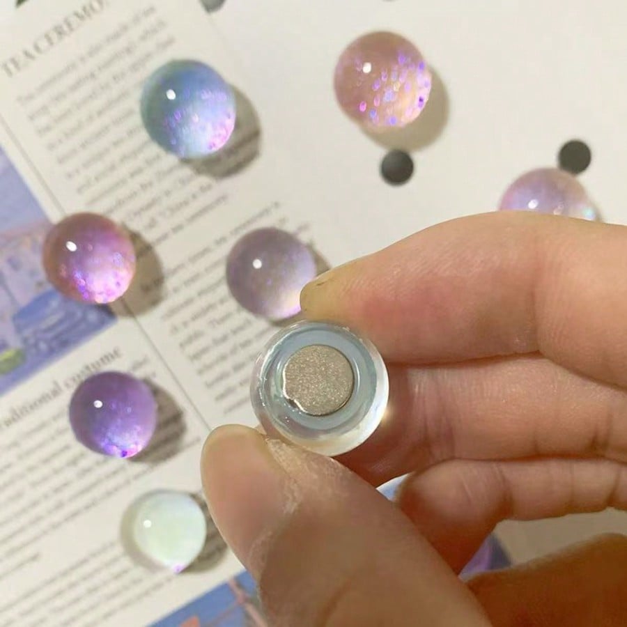5pcs Korean Style, Transparent Ball Refrigerator Magnets, Starry Glitter, Semi Spherical Magnetic Suction, Decorative Hole Board