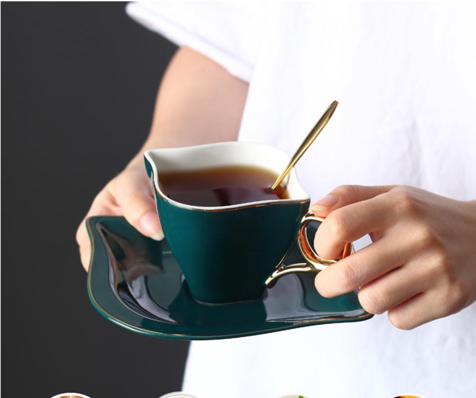 Luxury European Coffee Set Porcelain Afternoon Tea Can Be Reused Eco Travel Cup Taza Home Products 50