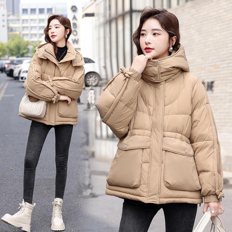 Down jacket women's short fashion new winter design sense niche thickened duck down warm waist jacket