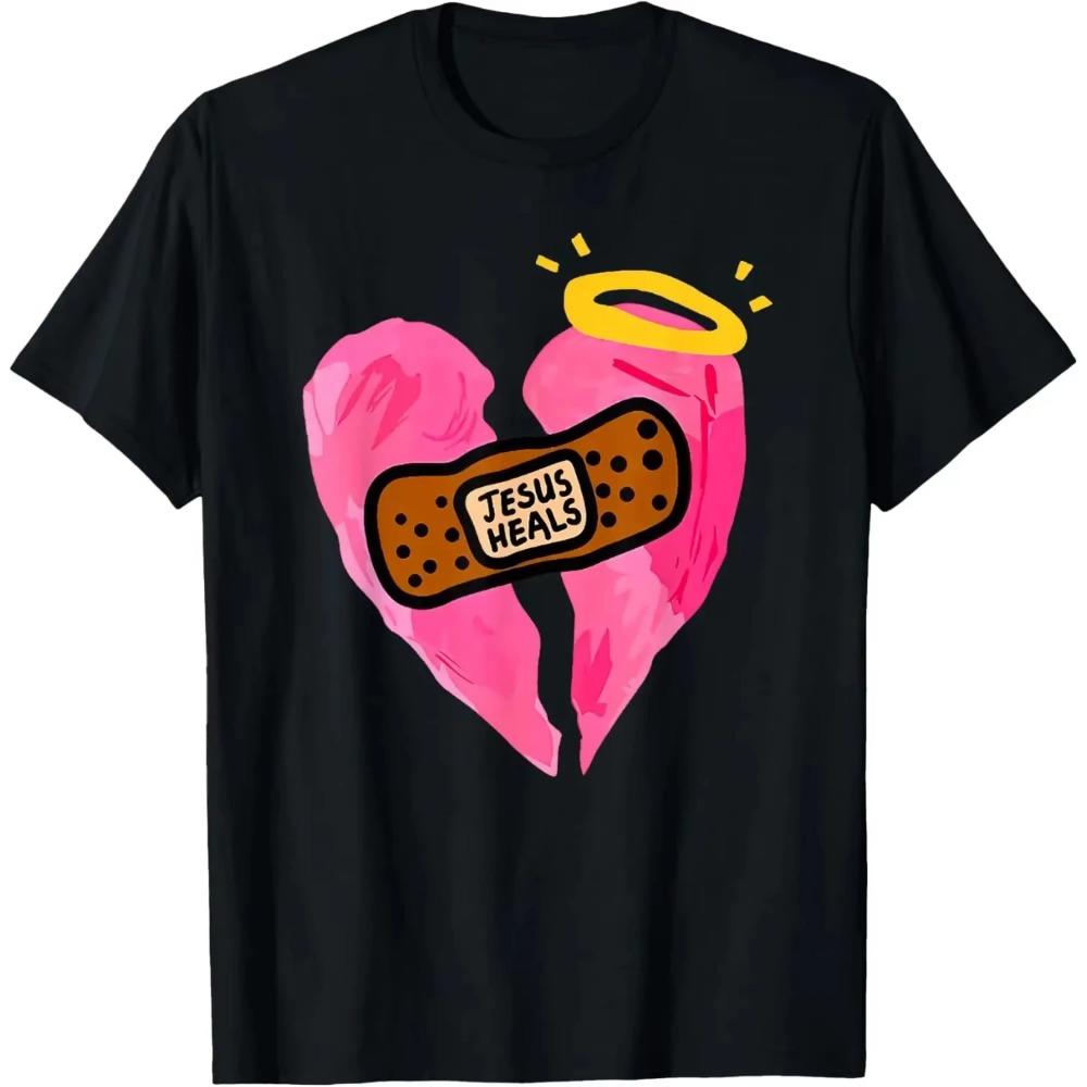 Jezus Geneest Grappige Gebedsgenezer Genezing T-shirt Print Origineel Ontwerp Cadeaus T-shirts Vintage T-shirt Camisas