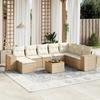 VidaXL Garden Lounge Set with Cushions 9 Pcs, Patio Sofas, Patio Furniture Set, Outdoor Furniture, Beige 3225582