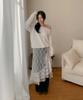 Minssio Frill Lace Wrap Skirt_Ivory