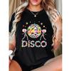 Plus Size, DISCO Graphic Print Plus Size Women's T-shirt, Short Sleeve Crew Neck Casual Top for Summer & Spring, Women's Clothing