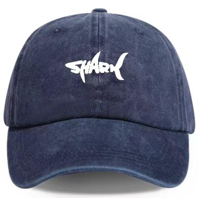 Unisex's Shark Pattern Baseball Cap - Soft, Breathable, Adjustable, and with a Washed-out Retro Design