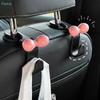 Pink Bow Car Headrest Hooks, Cute Bowknot Vehicle Seat Back Hangers for Bags, Purses & Coats (1 Pack)