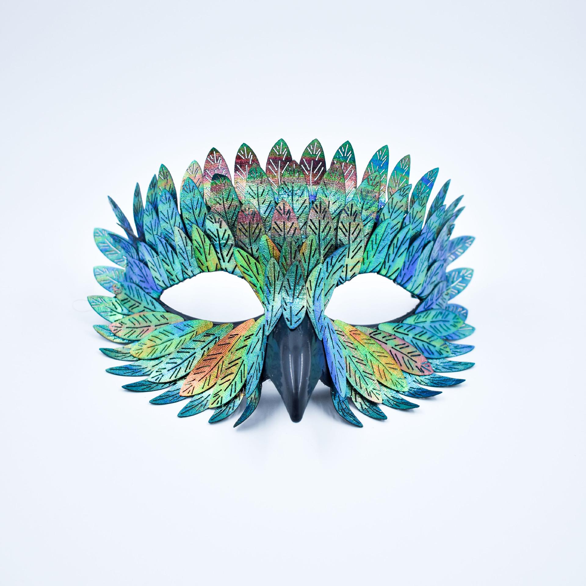Bird Beak Eagle Half Face Mask Cosplay Animal Owl Feather Masks Masquerade Halloween Carnival Dress Up Party Costume Props Gifts