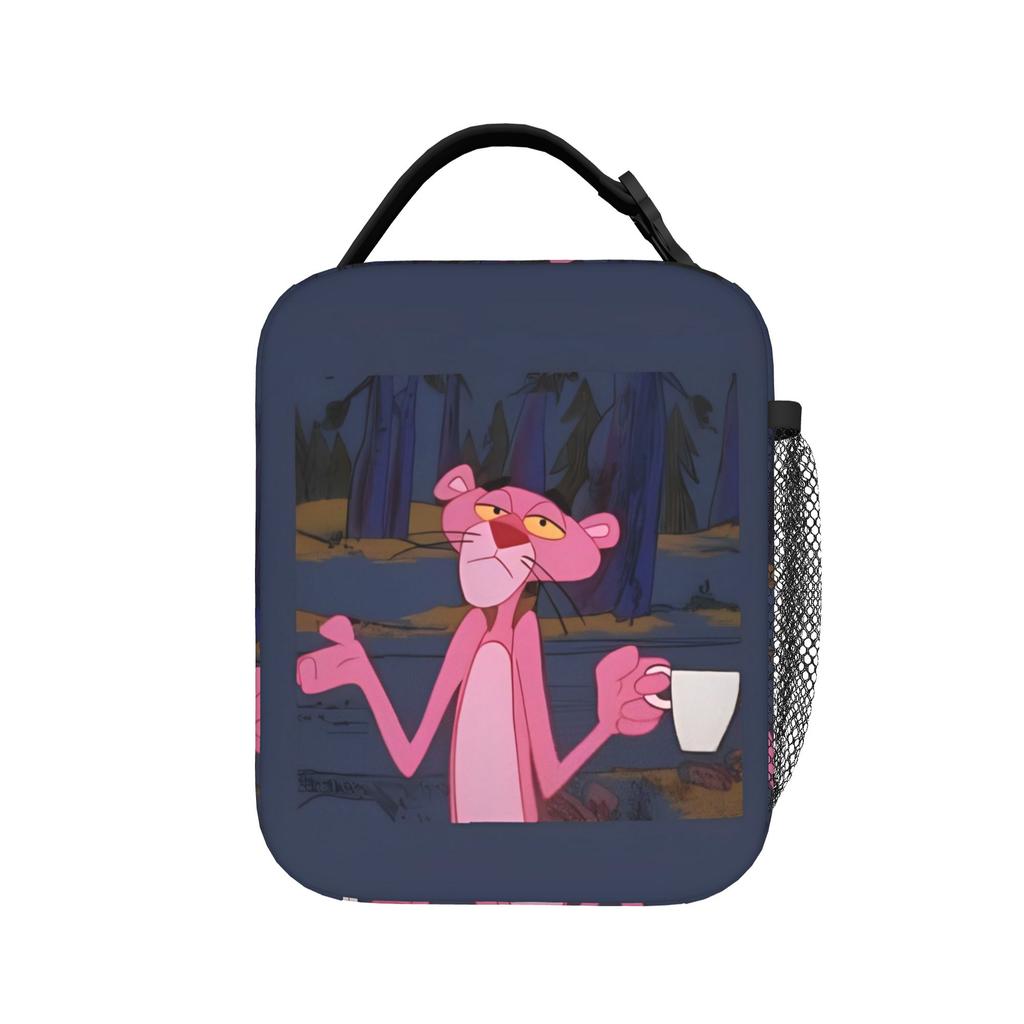 Pinks Panthers Insulated Lunch Bags High Capacity Cartoon Reusable Thermal Bag Tote Lunch Box Work Travel Food Storage Bags
