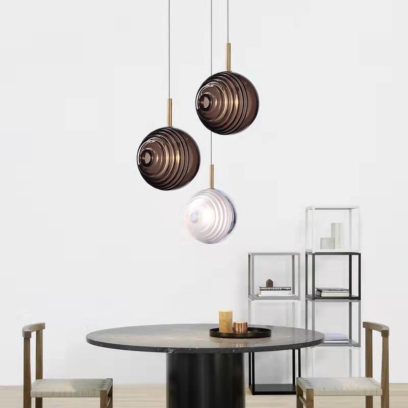 Postmodern Minimalist Striped Glass Pendant Light for Living Room, Cafe, Bedroom, Staircase, and Exhibition Hall