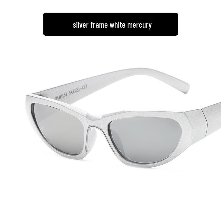 

Унисекс Кибер Футуристические Y2K Солнцезащитные очки - Серебристые, Стиль Инфлюенсера Миллениум Hot Girl Edition 2022 As shown