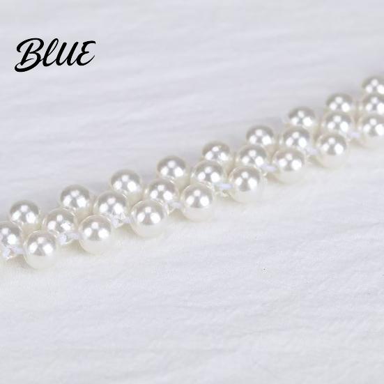 Faux Pearl Body Chain Waist Imitation Pearls 3D Flower Decor