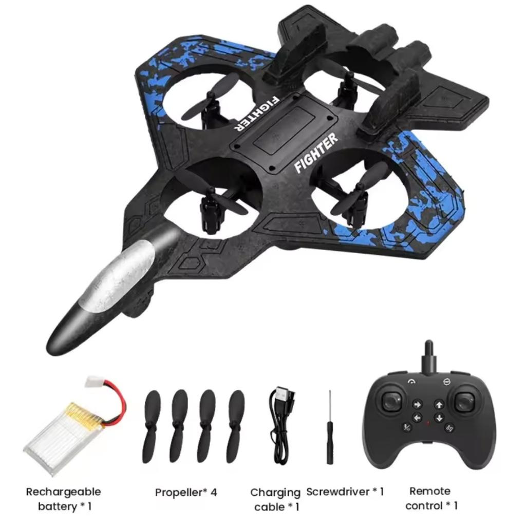 2.4G RC Helicopter Toy for Kids, EPP Foam Anti-Crash Remote Control Aircraft with LED Lights, USB Rechargeable Flying Gift