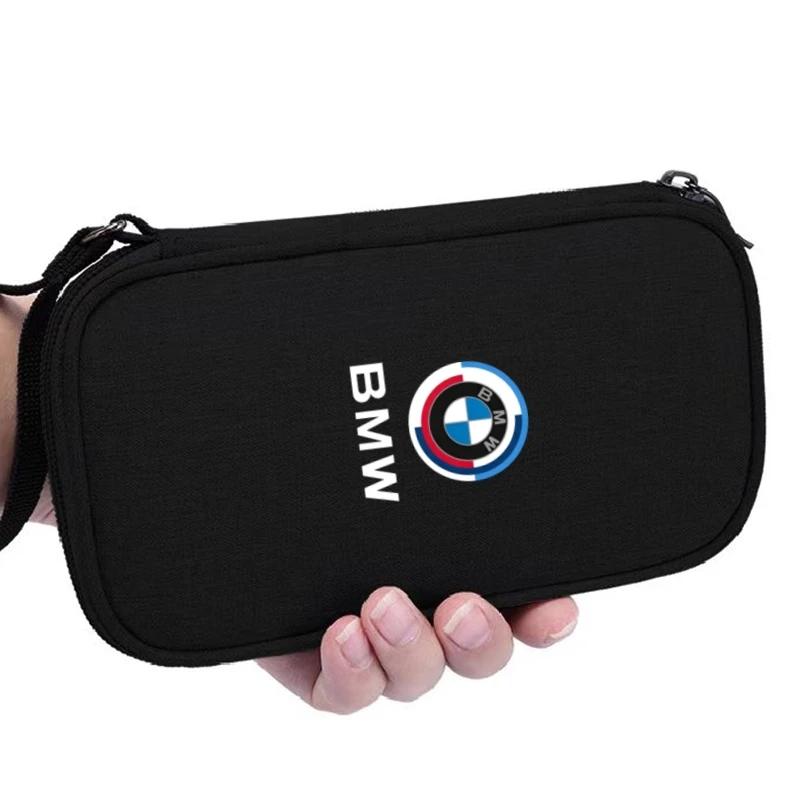 Car Sticker 2025 Hot Portable Storage Bag for Keys Car Driver's License Cable Gadget Card Pouch For BMW E46 E90 E60 F30 F10 X2 X
