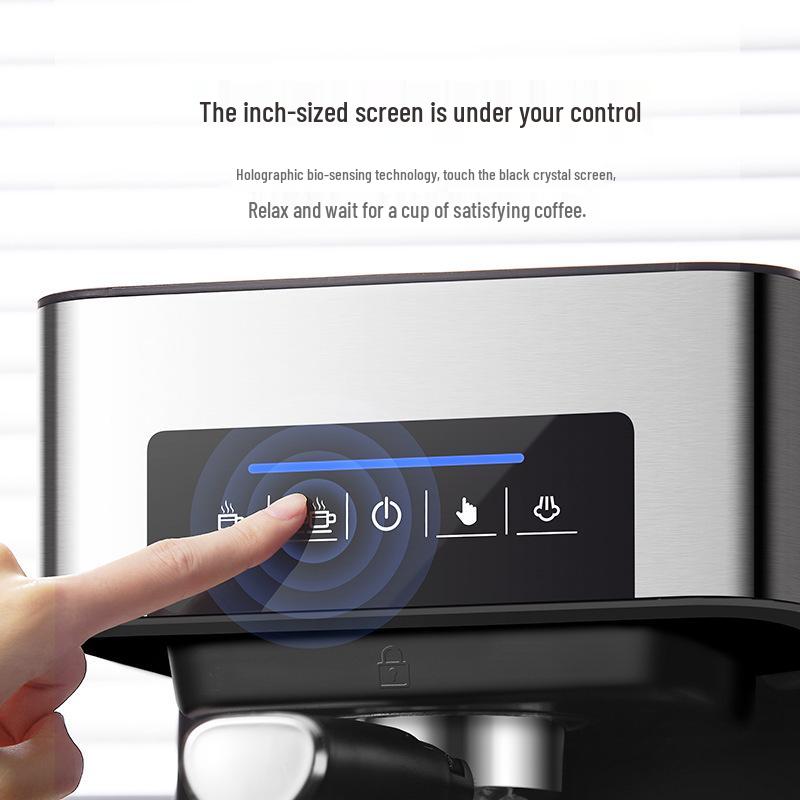 Italian Semi-Automatic Coffee Machine, 20-Bar High-Pressure Steam, Compact for Home or Office, Milk Frother Included